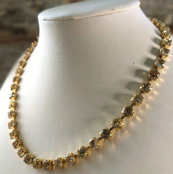 45 Total Carat (TCW) Genuine Prasiolite Green Amethyst in Gold Plated Necklace - Picture 3 of 7